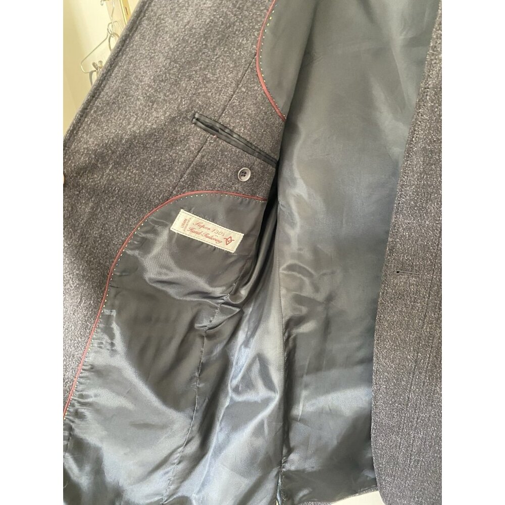 Rod Lavi Super 130s Men's 2 piece Suit Gray Jacket 42L Pants 36X30 Wool Cashmere - Picture 4 of 14